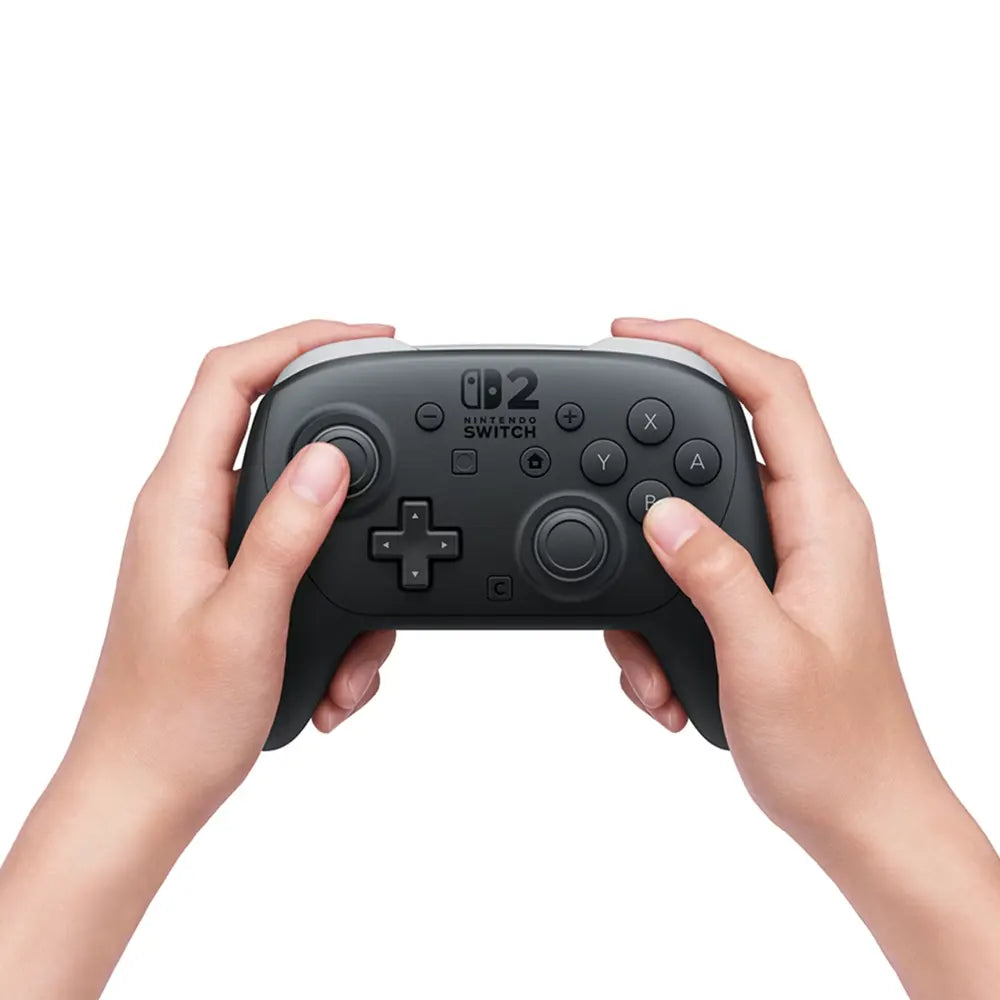 Nintendo Switch 2 Pro ControllerGaming AccessoriesEnhanced Haptics & Motion – Equipped with HD Rumble 2 and motion controls for immersive gameplay GameChat Button – Dedicated C‑Button provides instant voice/video chat access while gaming Remappable GL/GR